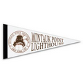 White Felt Pennant w/ 1" Sewn Strip (8"x18")